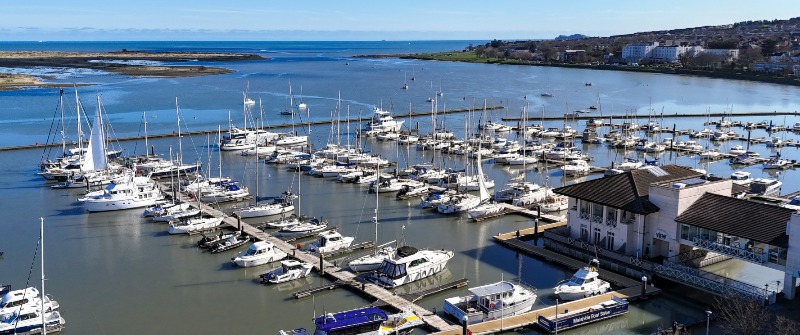 Boats stored afloat at Malahide Marina