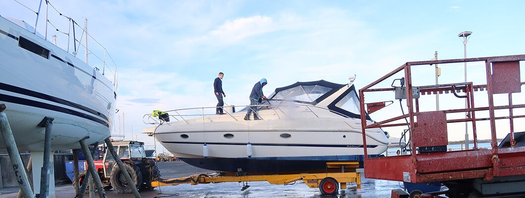 Malahide Marina Boats on the outer breakwater